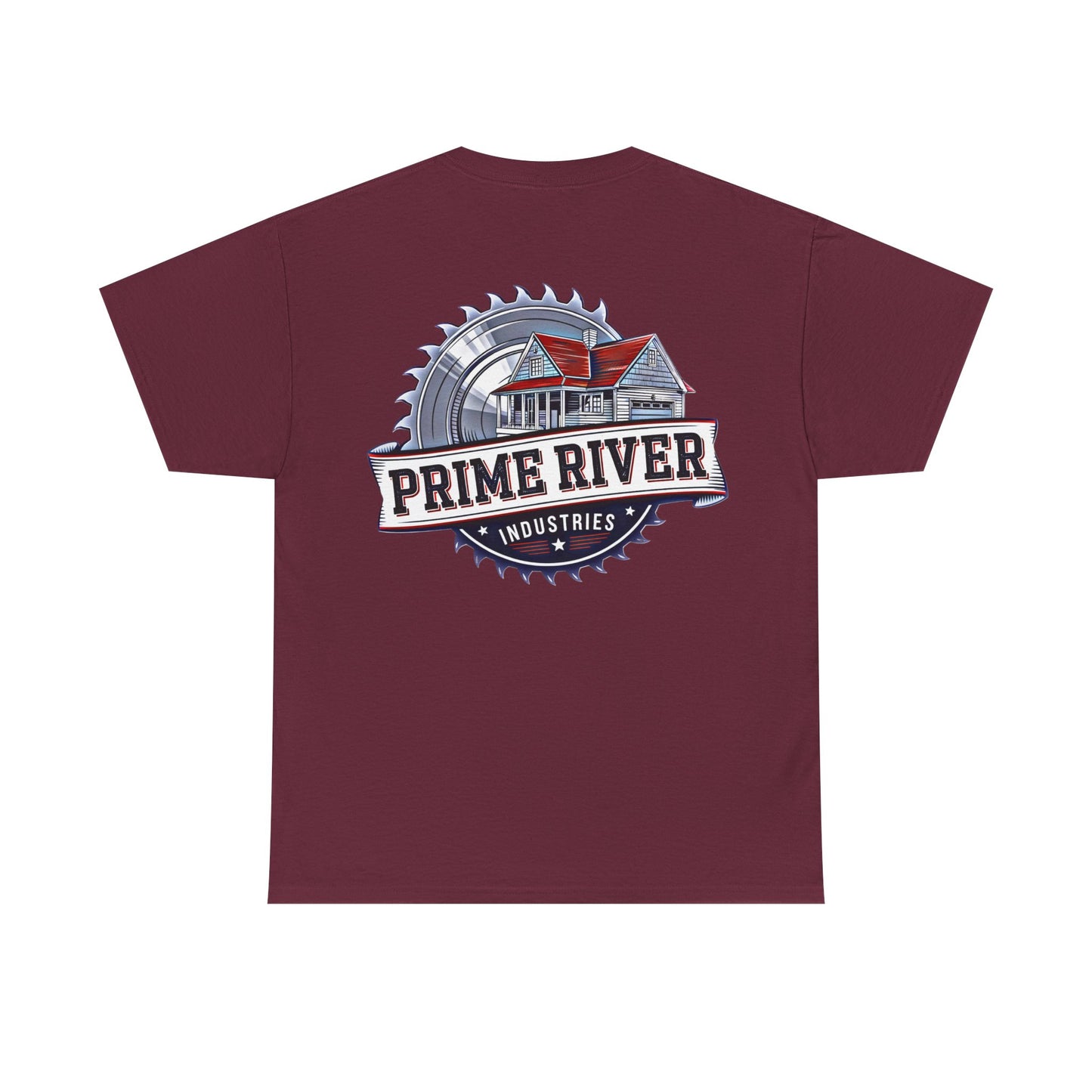 Prime River Industries Heavy Cotton Tee, Casual Unisex Shirt, Outdoor Apparel, Gift for Him, Graphic Tee, Vintage Style Tee