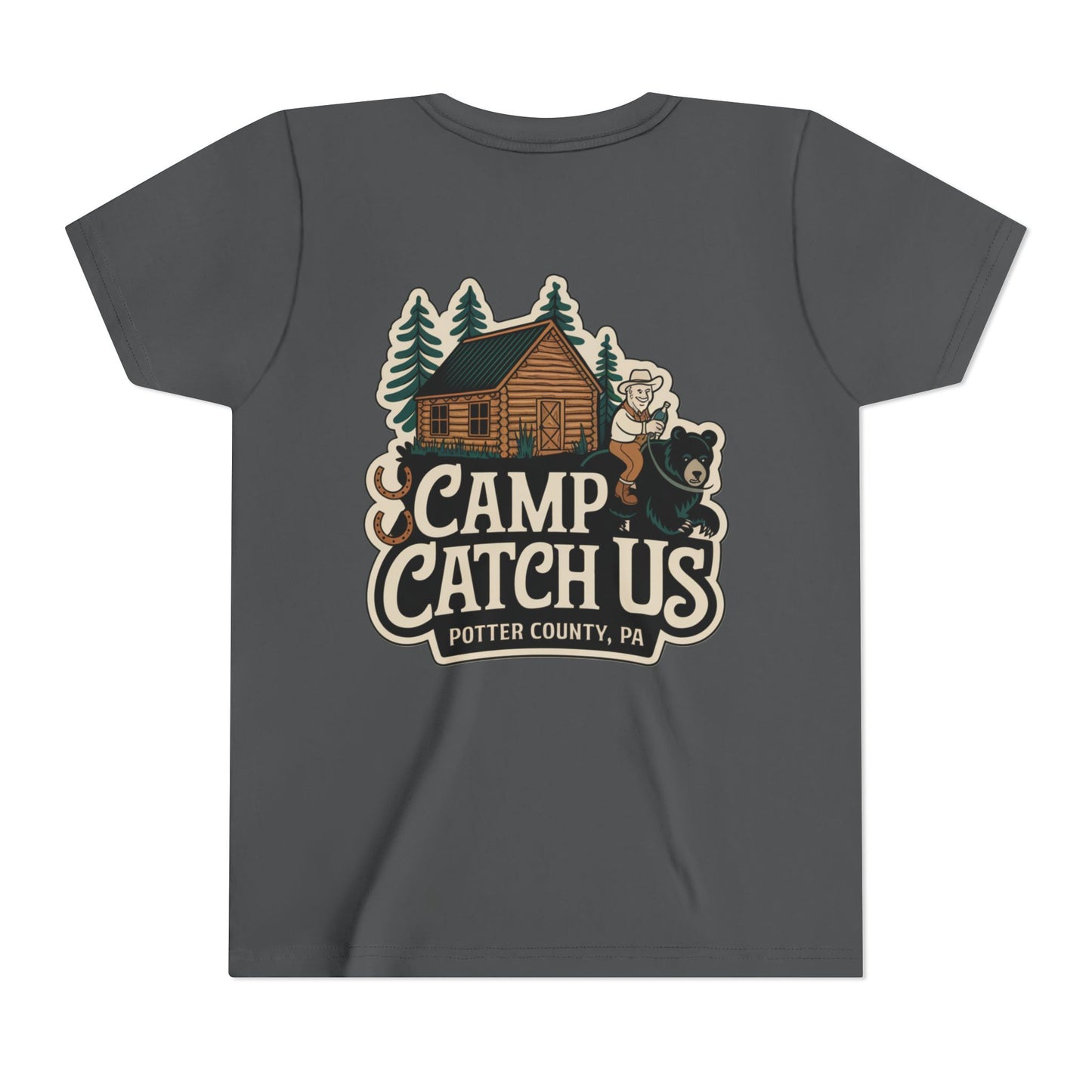Youth Camp Catch Us Tee, Adventure Shirt for Kids, Outdoor Fun T-Shirt, Summer Camp Apparel, Nature Lover's Gift, Camping Outfit