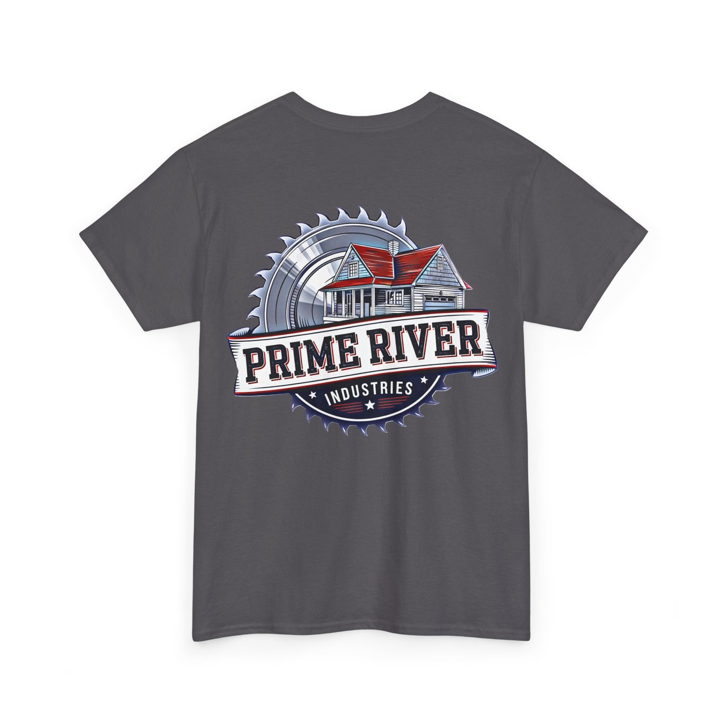 Prime River Industries Heavy Cotton Tee, Casual Unisex Shirt, Outdoor Apparel, Gift for Him, Graphic Tee, Vintage Style Tee