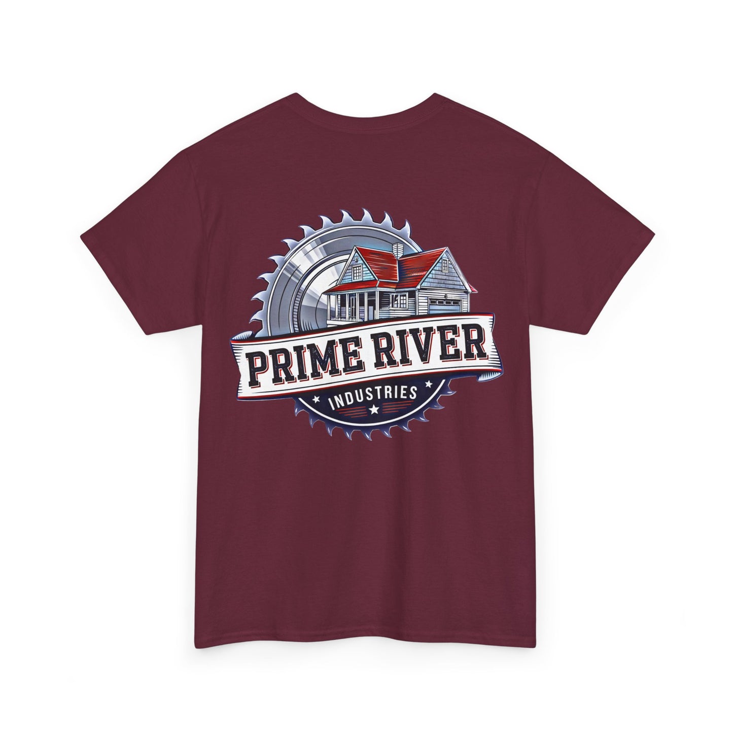 Prime River Industries Heavy Cotton Tee, Casual Unisex Shirt, Outdoor Apparel, Gift for Him, Graphic Tee, Vintage Style Tee