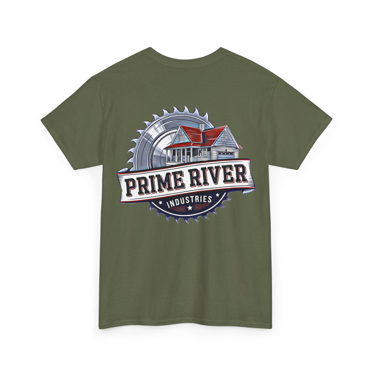 Prime River Industries Heavy Cotton Tee, Casual Unisex Shirt, Outdoor Apparel, Gift for Him, Graphic Tee, Vintage Style Tee