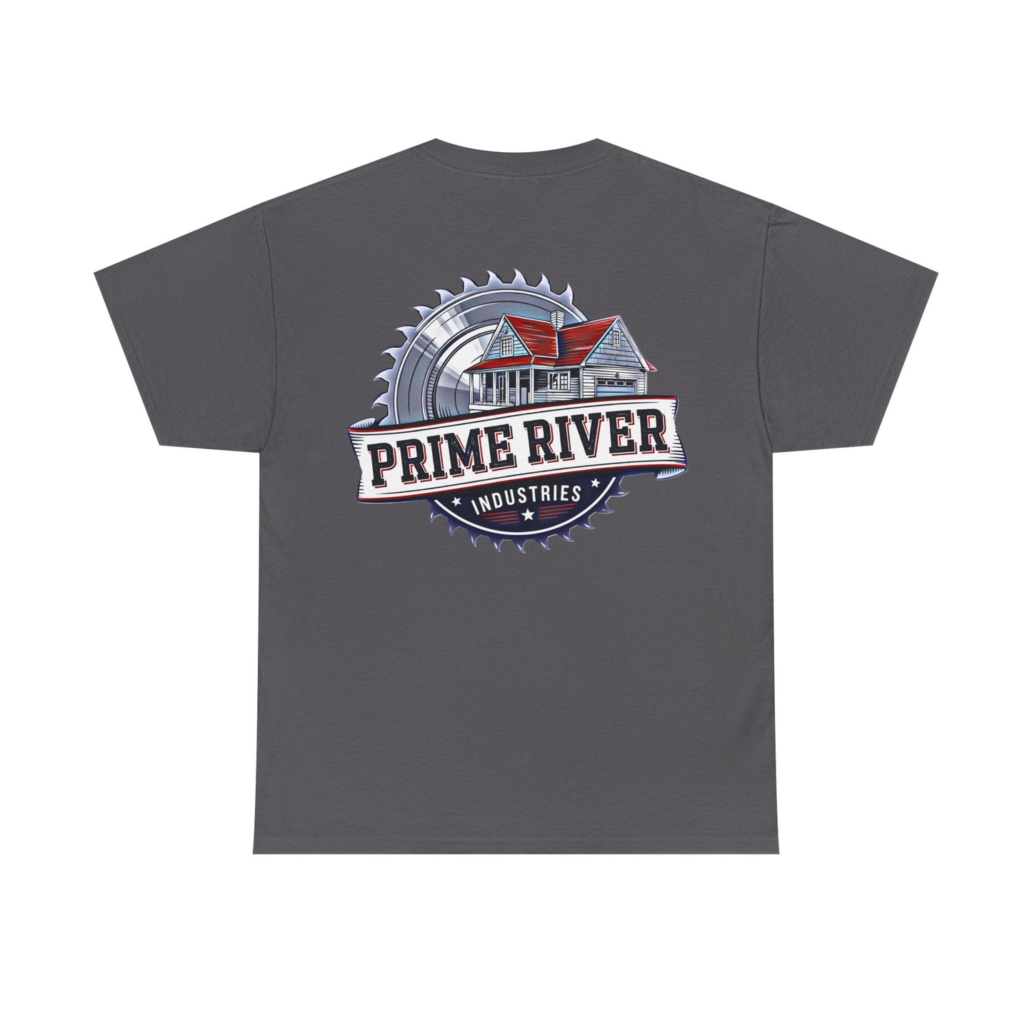 Prime River Industries Heavy Cotton Tee, Casual Unisex Shirt, Outdoor Apparel, Gift for Him, Graphic Tee, Vintage Style Tee
