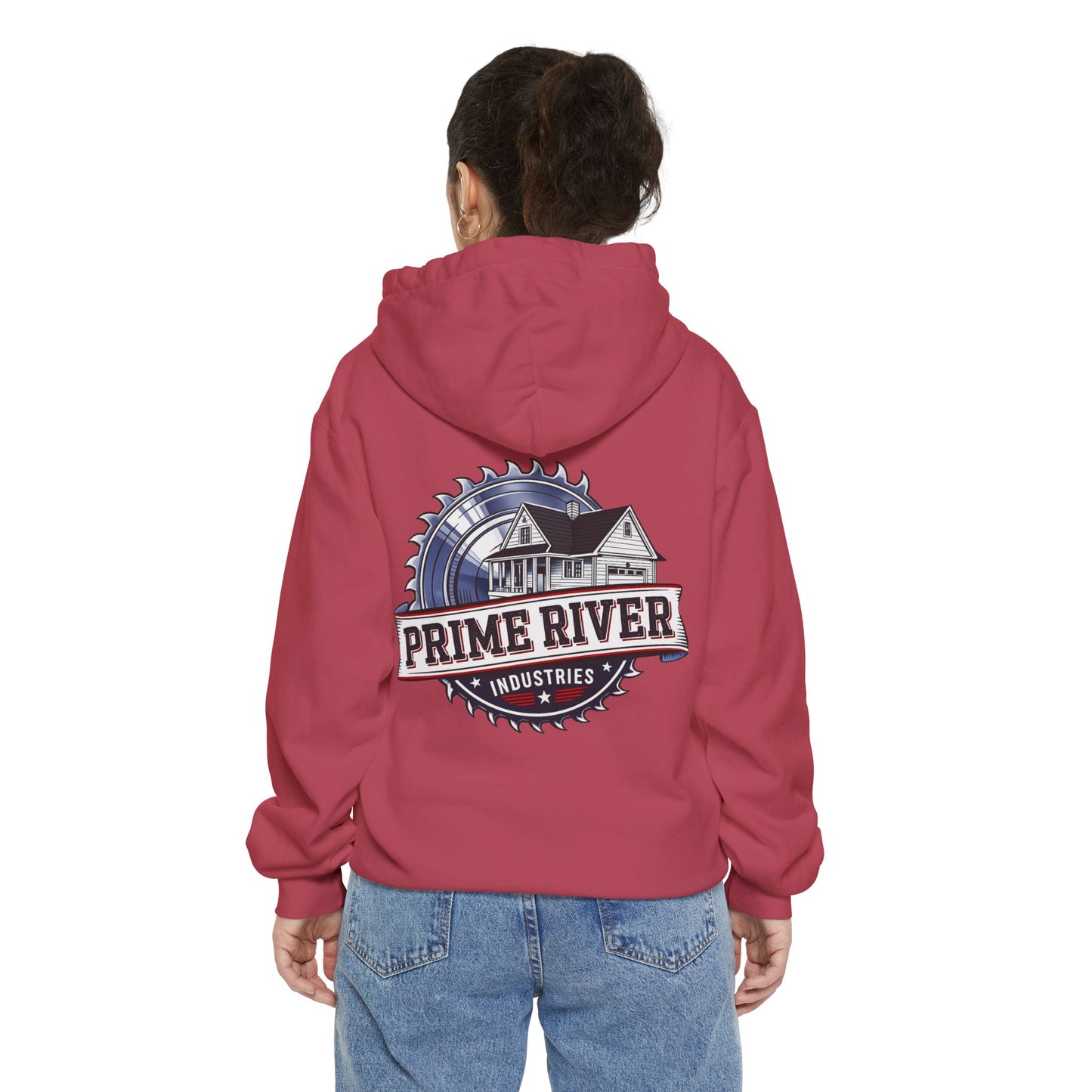 Prime River Industries Hoodie — Vintage Mill Logo Garment-Dyed Pullover
