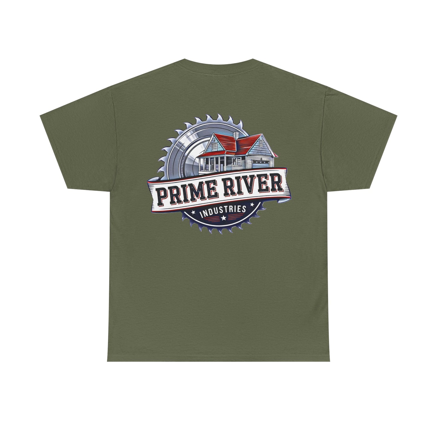 Prime River Industries Heavy Cotton Tee, Casual Unisex Shirt, Outdoor Apparel, Gift for Him, Graphic Tee, Vintage Style Tee