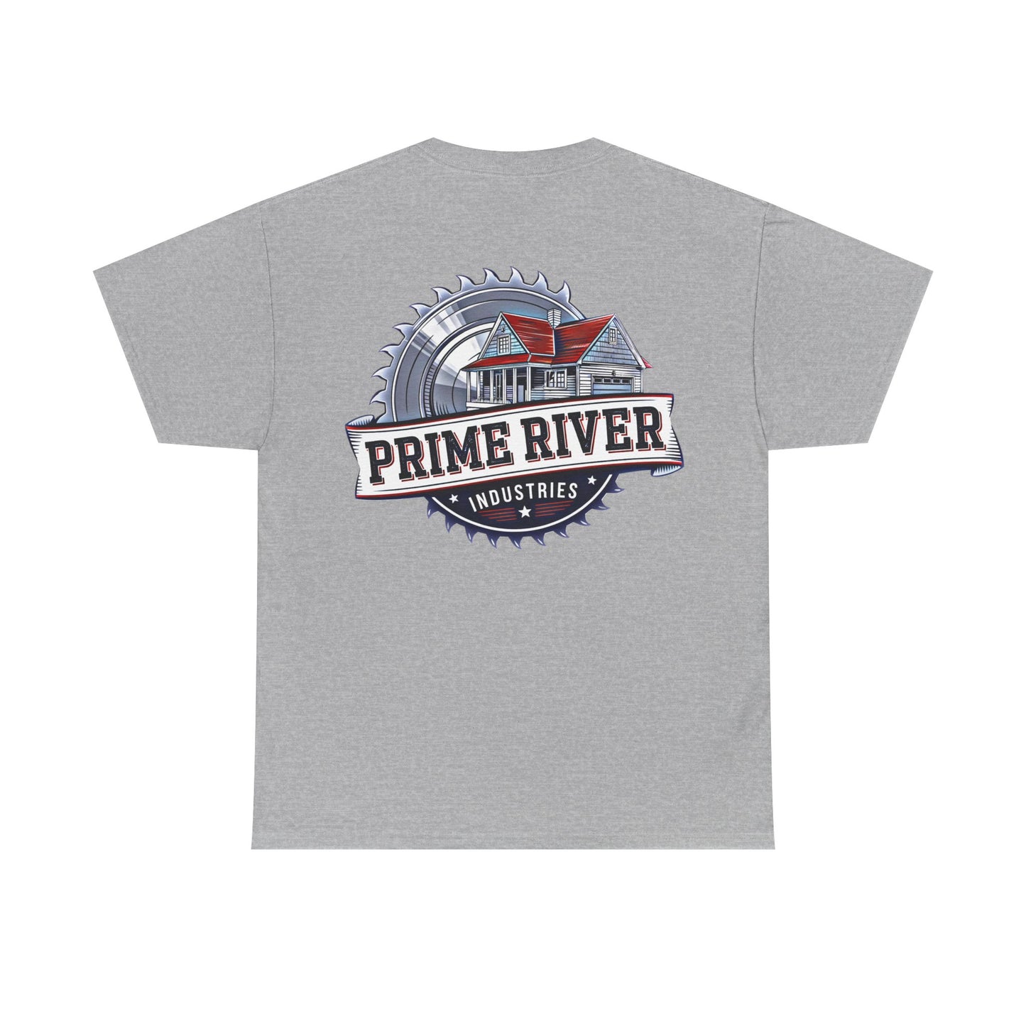 Prime River Industries Heavy Cotton Tee, Casual Unisex Shirt, Outdoor Apparel, Gift for Him, Graphic Tee, Vintage Style Tee