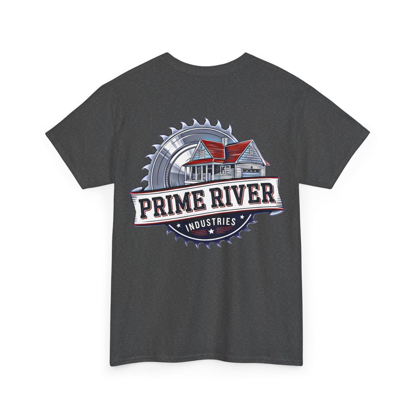 Prime River Industries Heavy Cotton Tee, Casual Unisex Shirt, Outdoor Apparel, Gift for Him, Graphic Tee, Vintage Style Tee