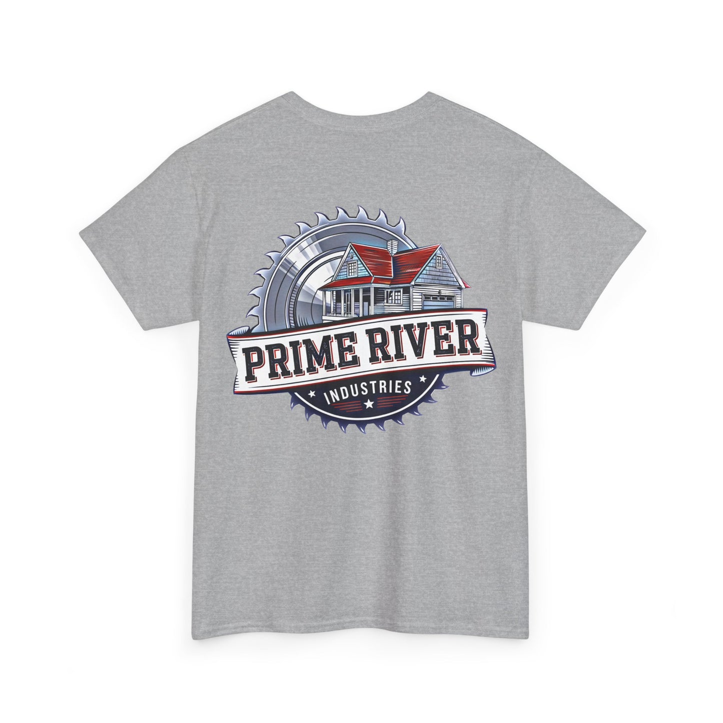 Prime River Industries Heavy Cotton Tee, Casual Unisex Shirt, Outdoor Apparel, Gift for Him, Graphic Tee, Vintage Style Tee