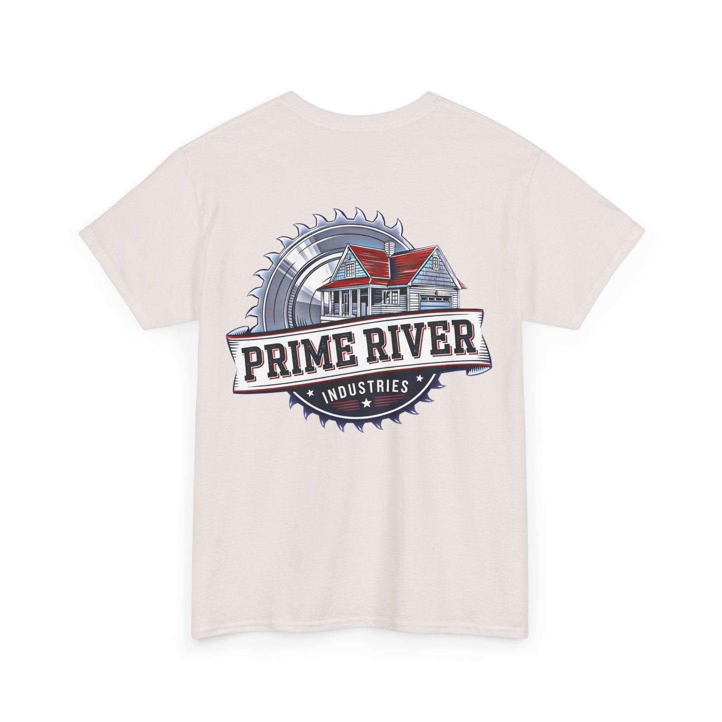 Prime River Industries Heavy Cotton Tee, Casual Unisex Shirt, Outdoor Apparel, Gift for Him, Graphic Tee, Vintage Style Tee