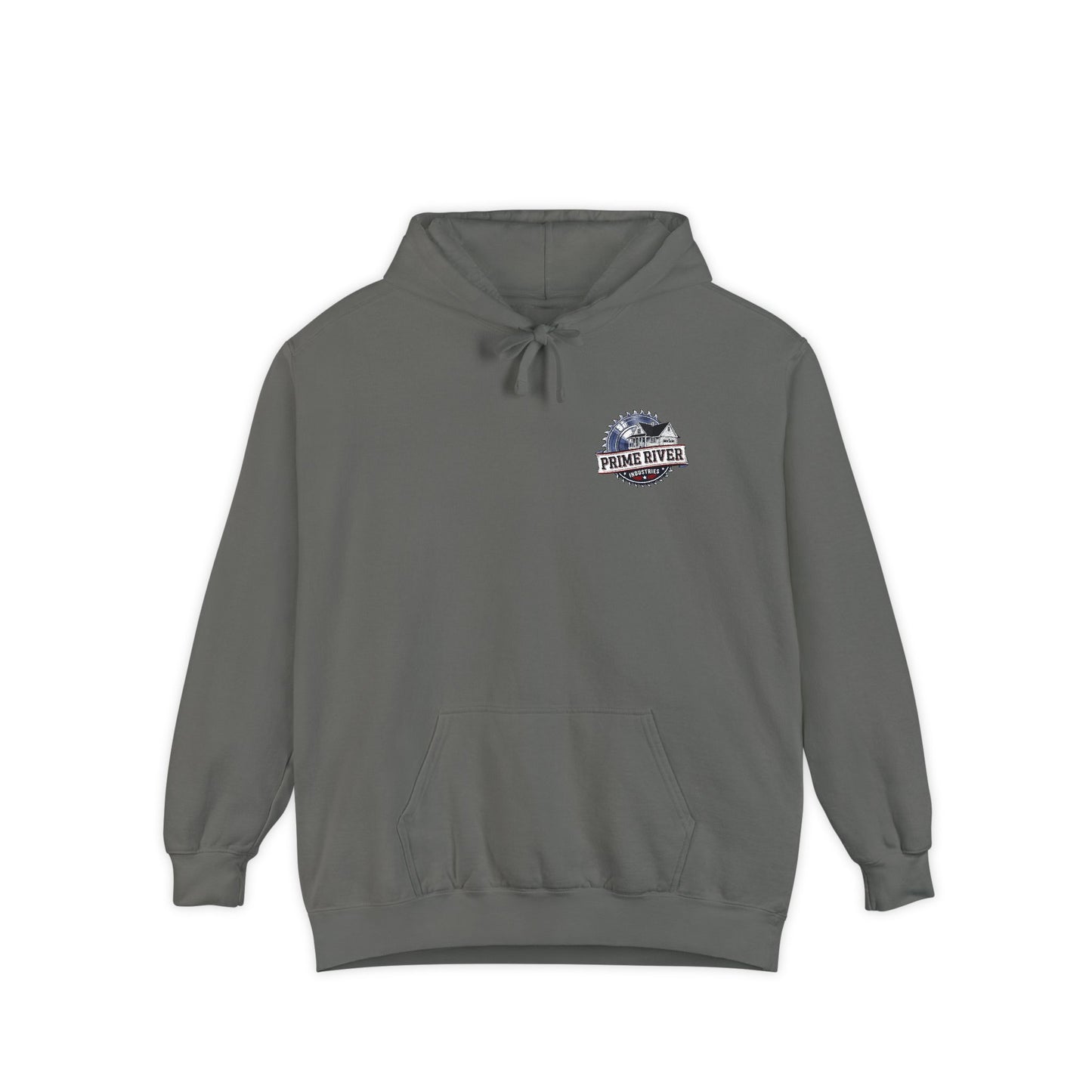 Prime River Industries Hoodie — Vintage Mill Logo Garment-Dyed Pullover