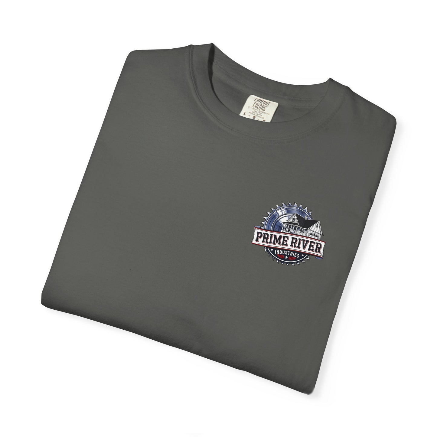 Prime River Industries T-shirt — Rustic Workshop Logo Tee