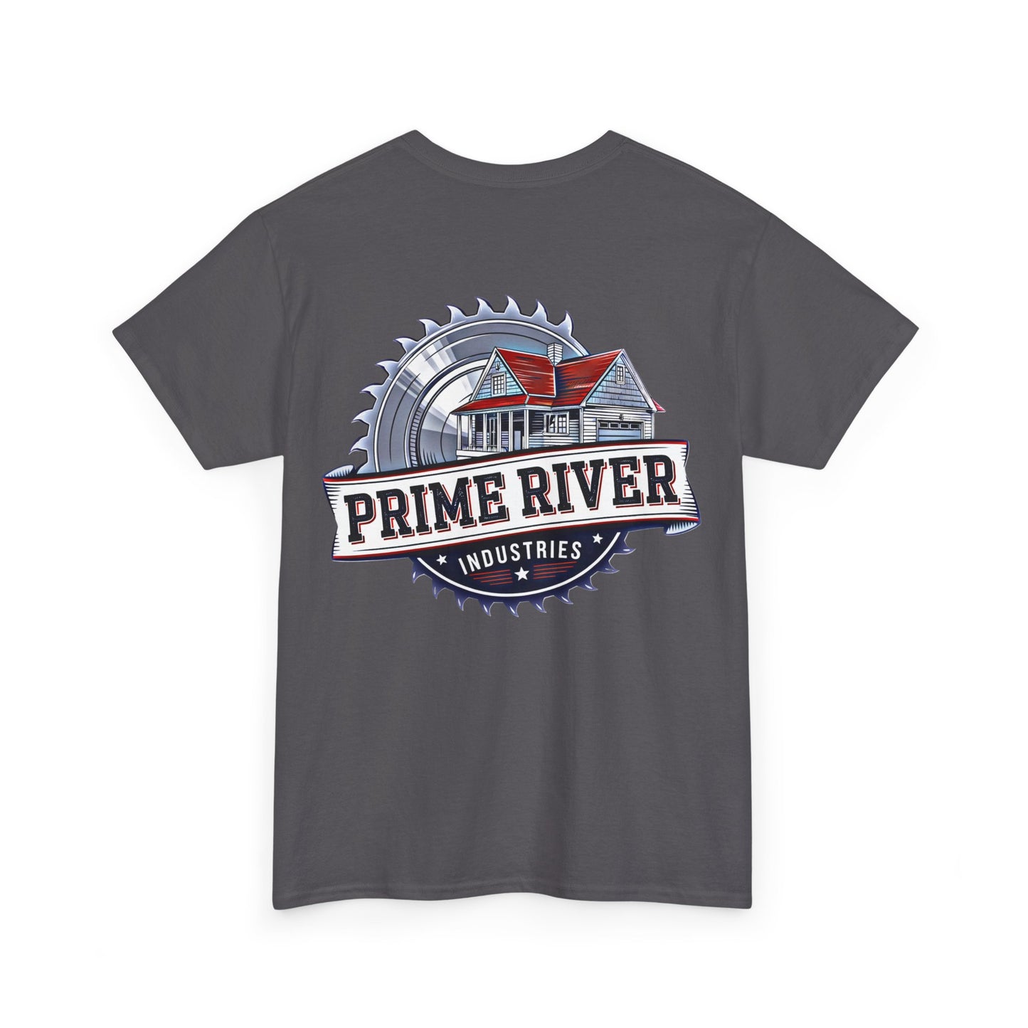 Prime River Industries Heavy Cotton Tee, Casual Unisex Shirt, Outdoor Apparel, Gift for Him, Graphic Tee, Vintage Style Tee