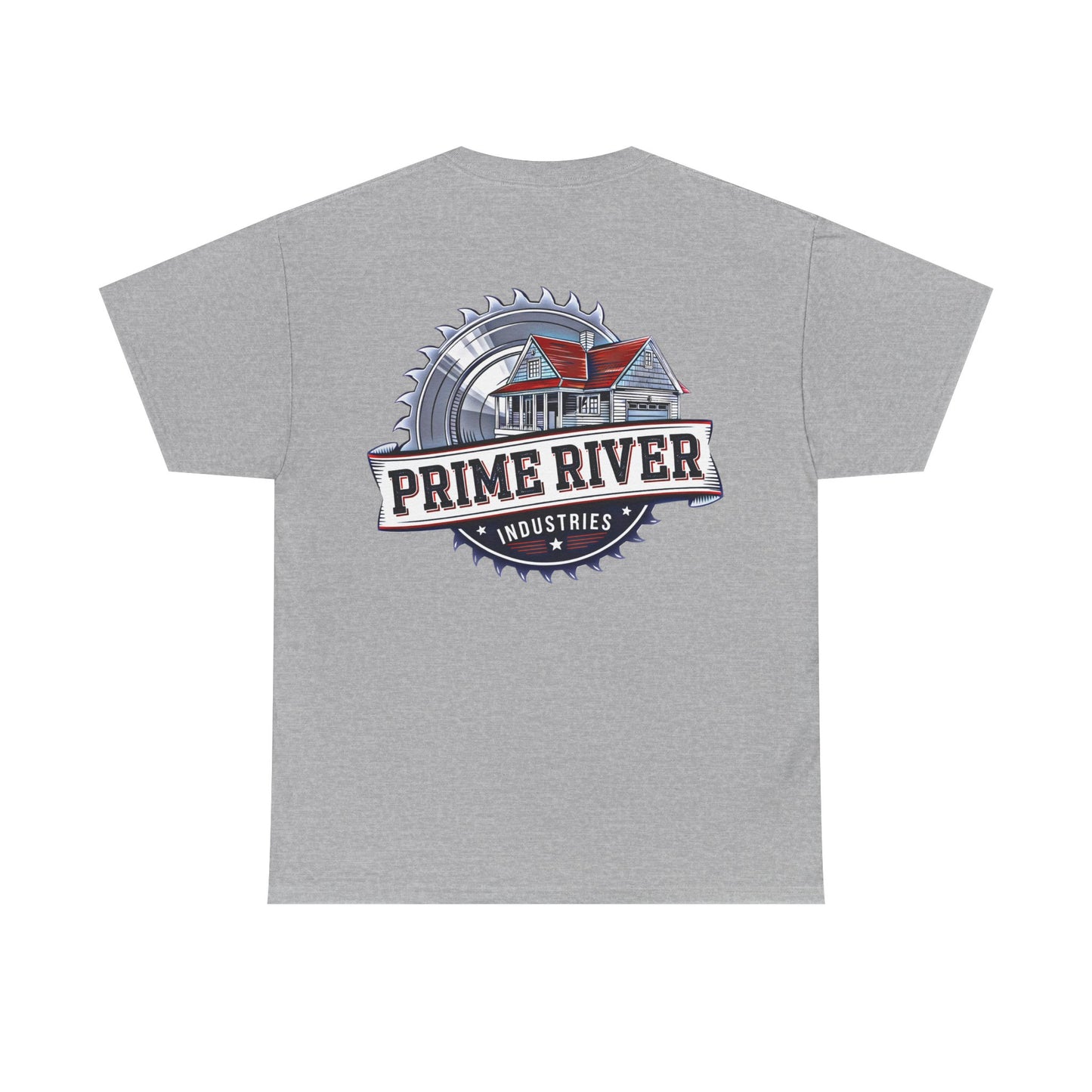 Prime River Industries Heavy Cotton Tee, Casual Unisex Shirt, Outdoor Apparel, Gift for Him, Graphic Tee, Vintage Style Tee
