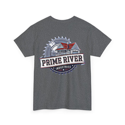 Prime River Industries Heavy Cotton Tee, Casual Unisex Shirt, Outdoor Apparel, Gift for Him, Graphic Tee, Vintage Style Tee