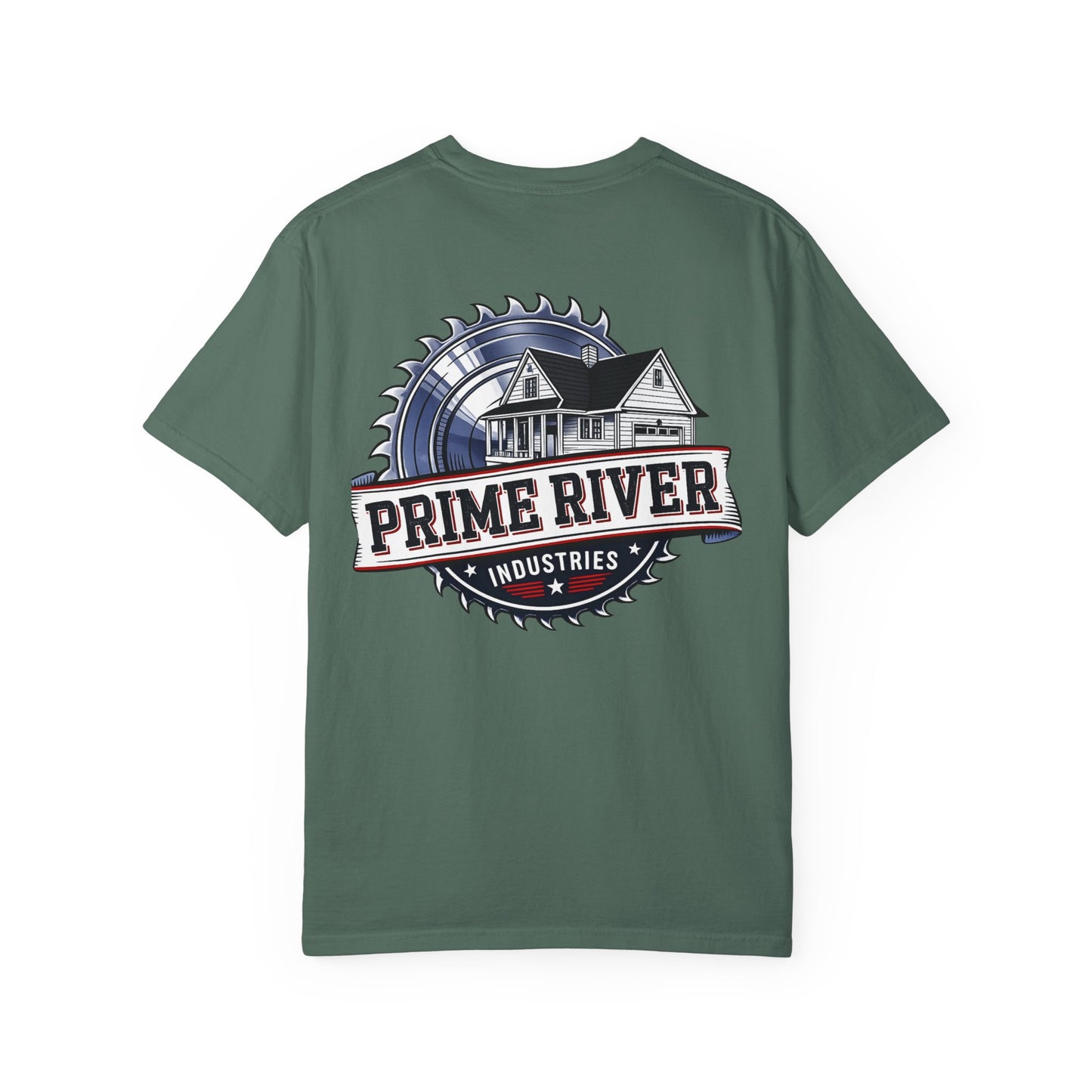 Prime River Industries T-shirt — Rustic Workshop Logo Tee