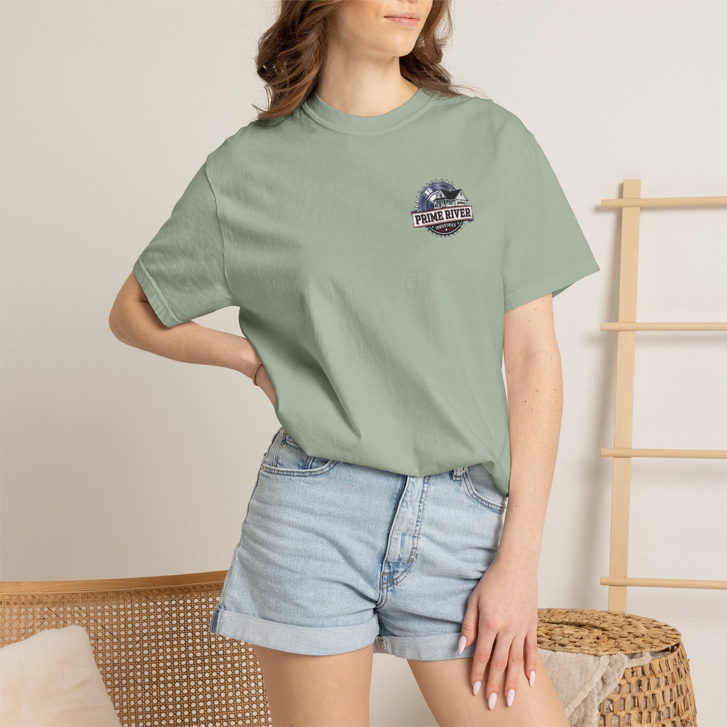 Prime River Industries T-shirt — Rustic Workshop Logo Tee
