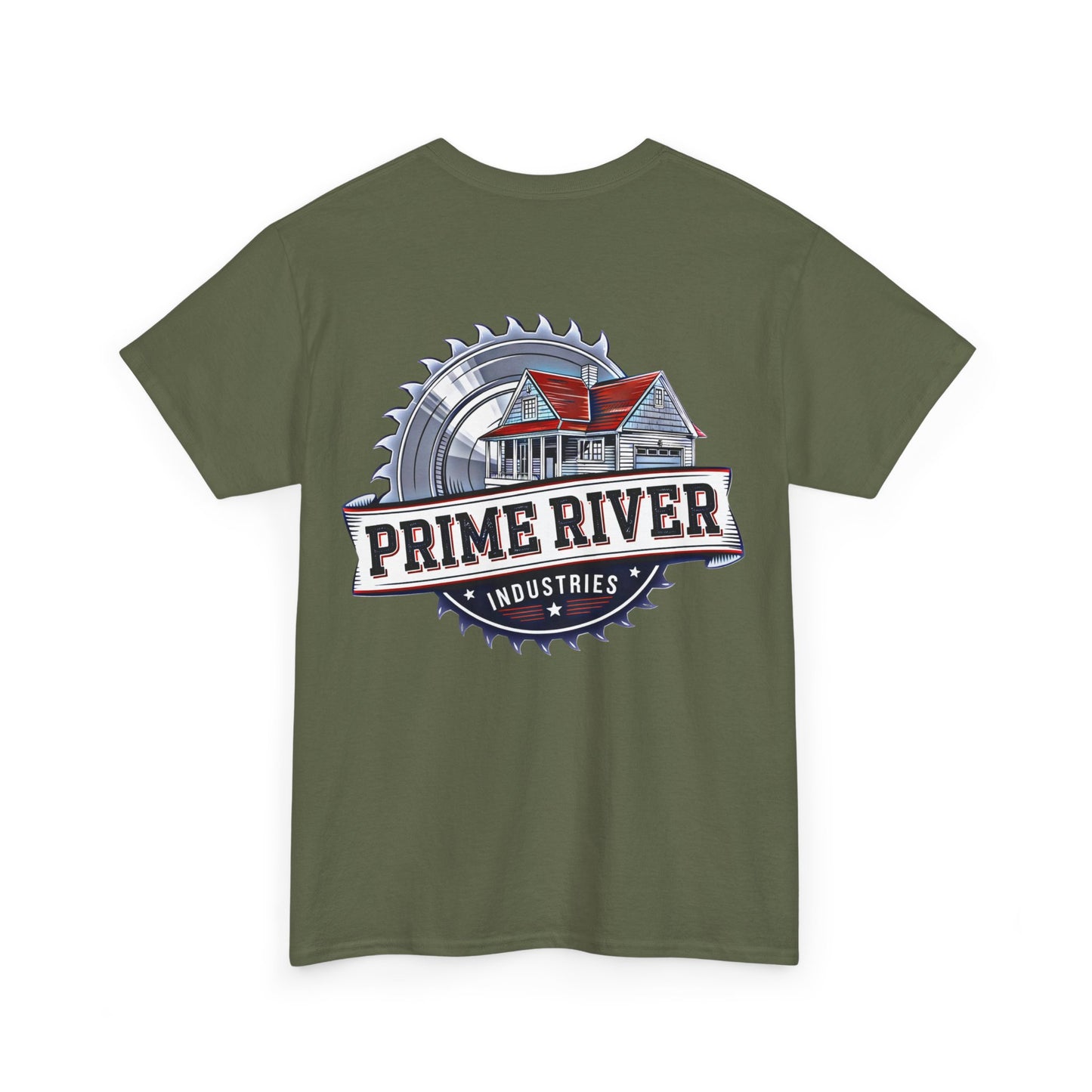 Prime River Industries Heavy Cotton Tee, Casual Unisex Shirt, Outdoor Apparel, Gift for Him, Graphic Tee, Vintage Style Tee