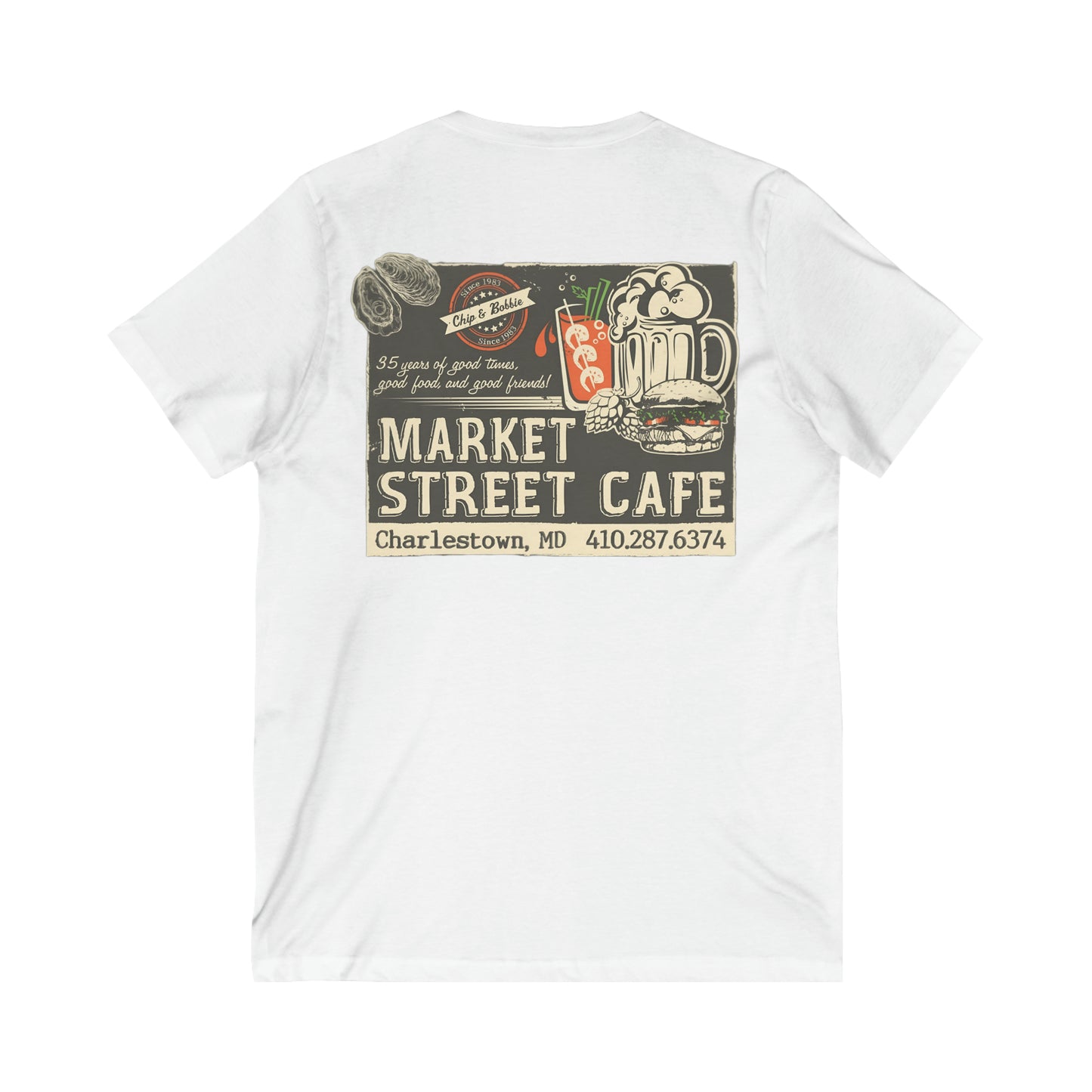 Market Street Unisex Jersey Short Sleeve V-Neck Tee