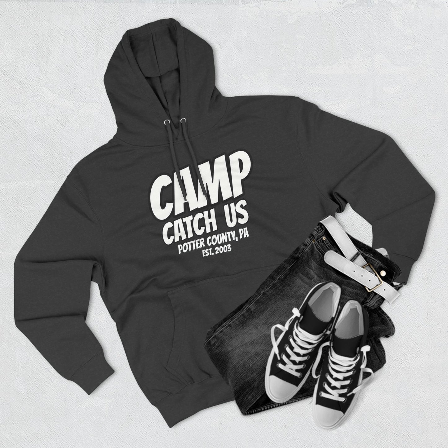 Camp Catch Us Three-Panel Fleece Hoodie