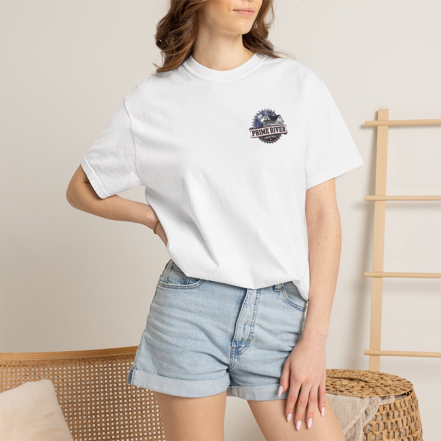 Prime River Industries T-shirt — Rustic Workshop Logo Tee