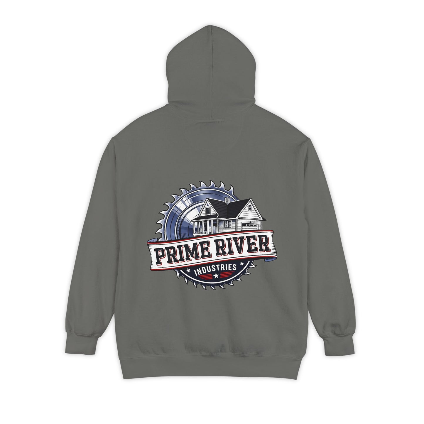 Prime River Industries Hoodie — Vintage Mill Logo Garment-Dyed Pullover