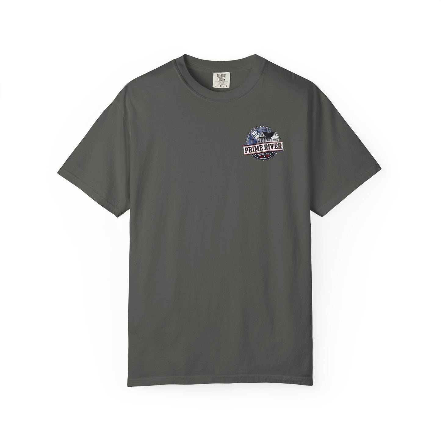 Prime River Industries T-shirt — Rustic Workshop Logo Tee