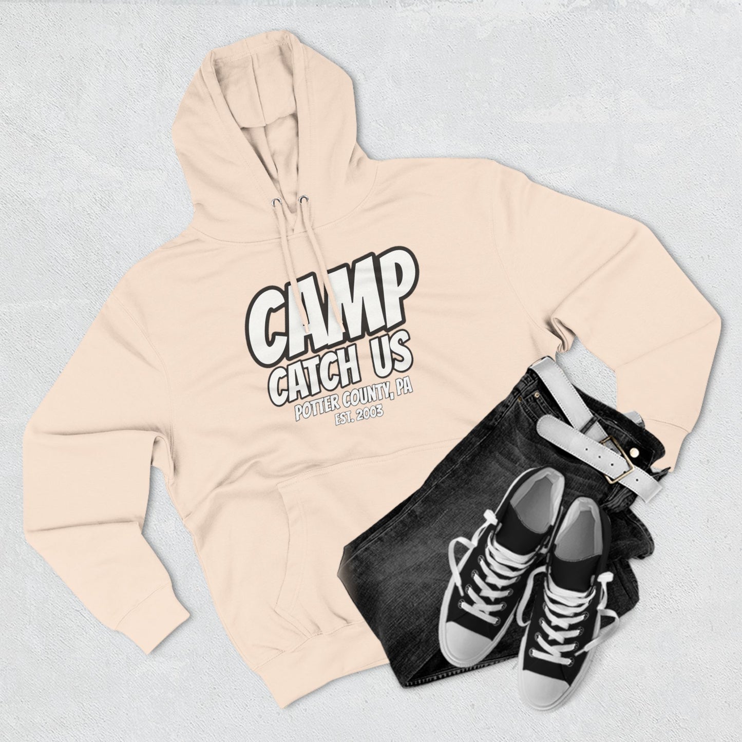 Camp Catch Us Three-Panel Fleece Hoodie