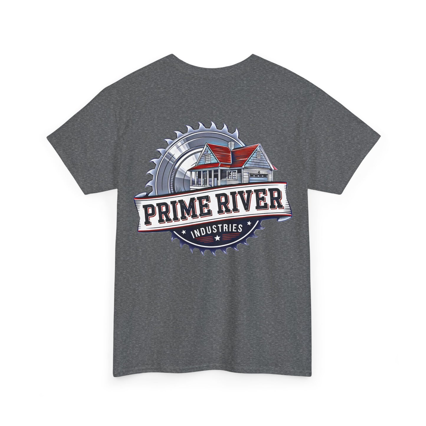 Prime River Industries Heavy Cotton Tee, Casual Unisex Shirt, Outdoor Apparel, Gift for Him, Graphic Tee, Vintage Style Tee