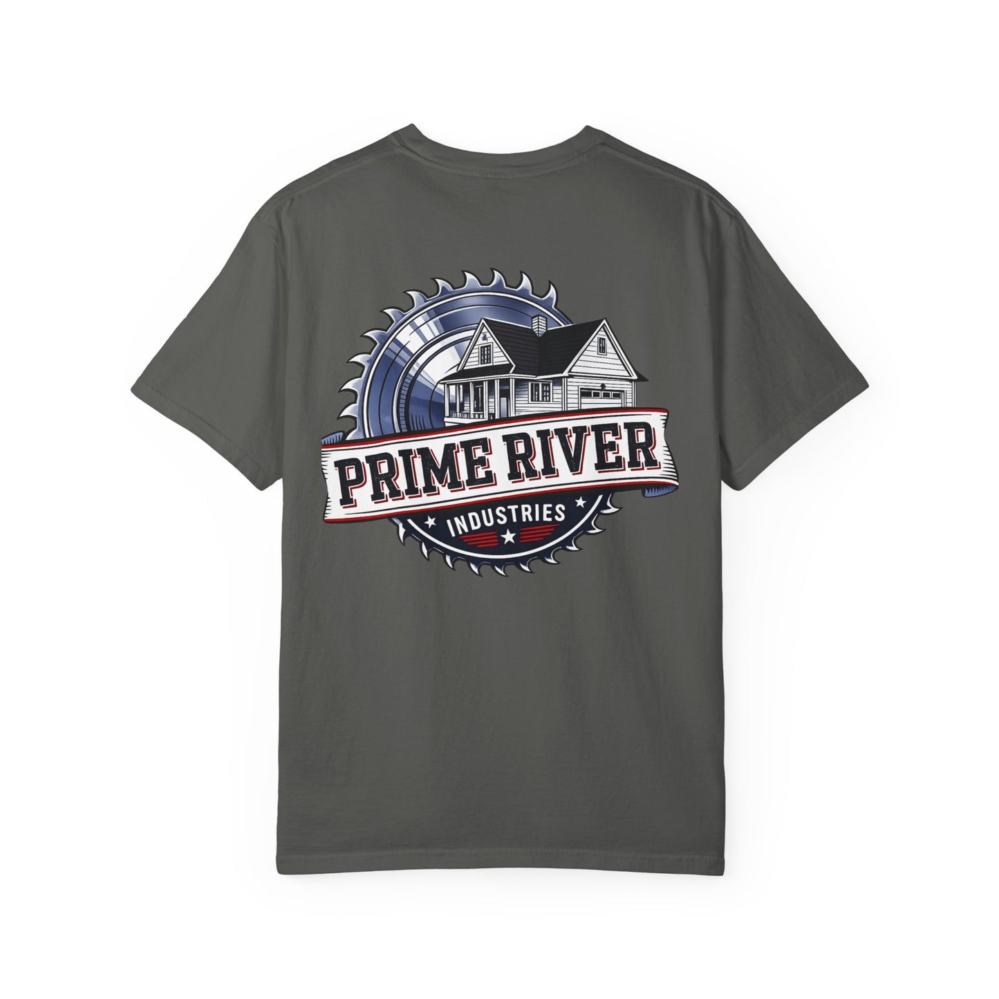 Prime River Industries T-shirt — Rustic Workshop Logo Tee