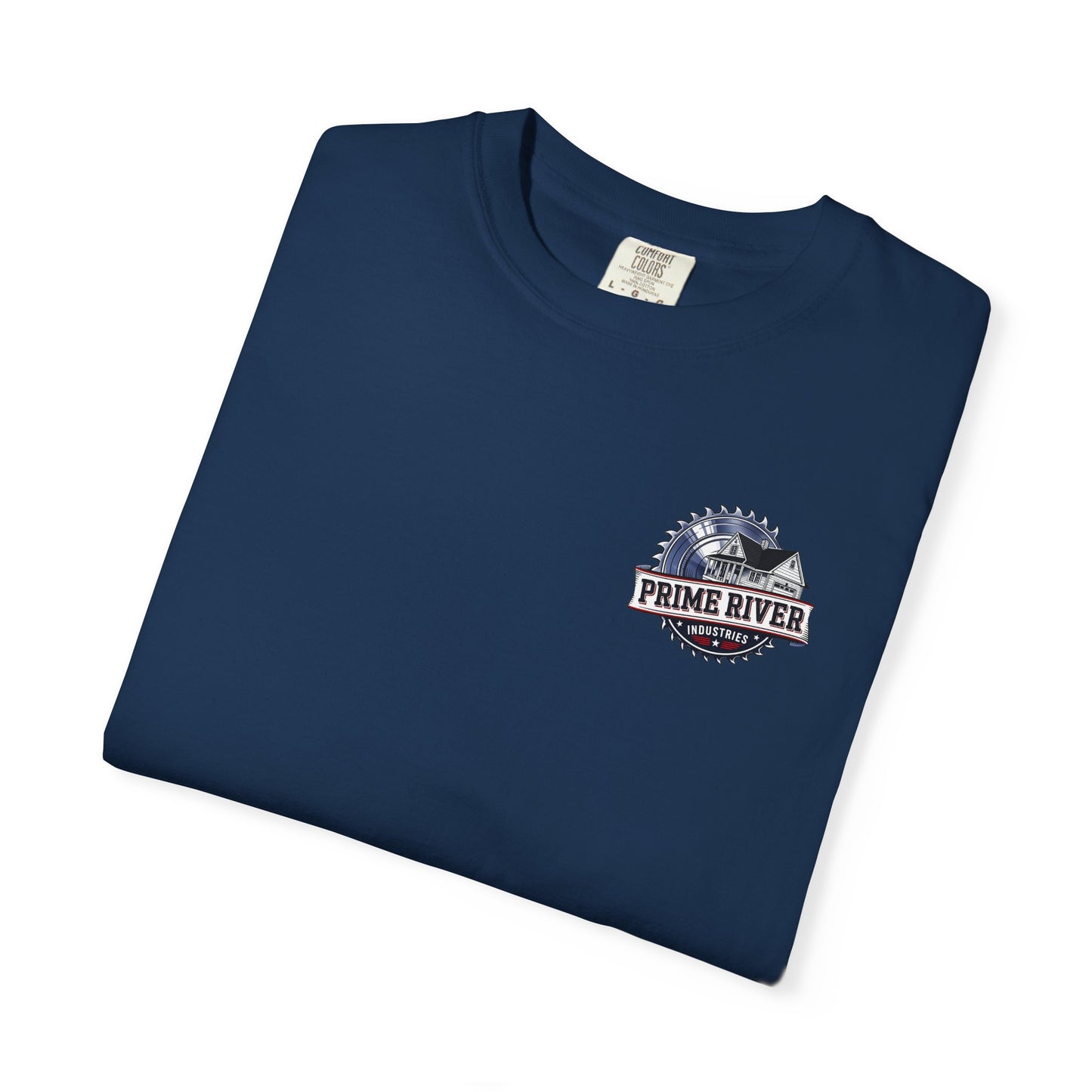 Prime River Industries T-shirt — Rustic Workshop Logo Tee