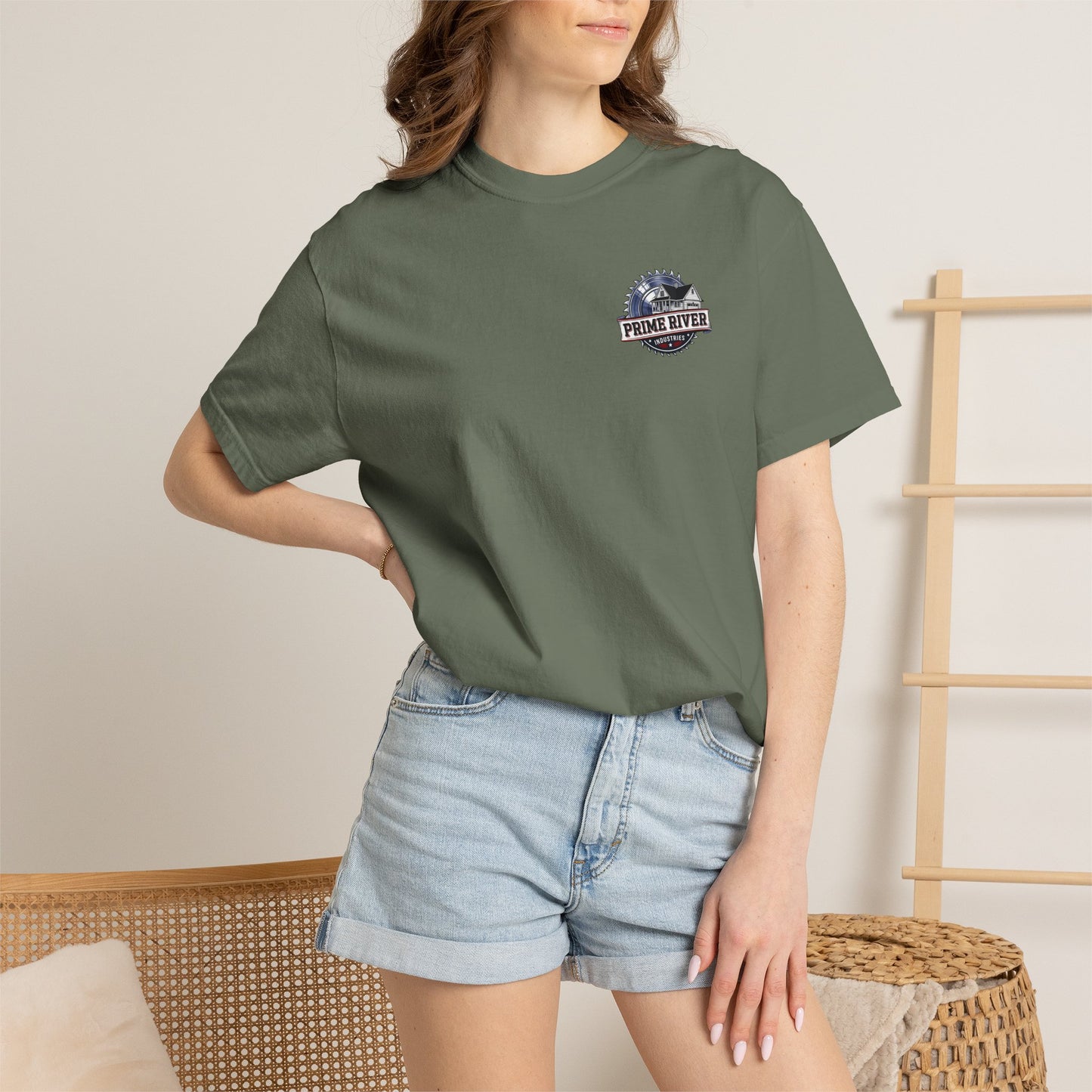 Prime River Industries T-shirt — Rustic Workshop Logo Tee