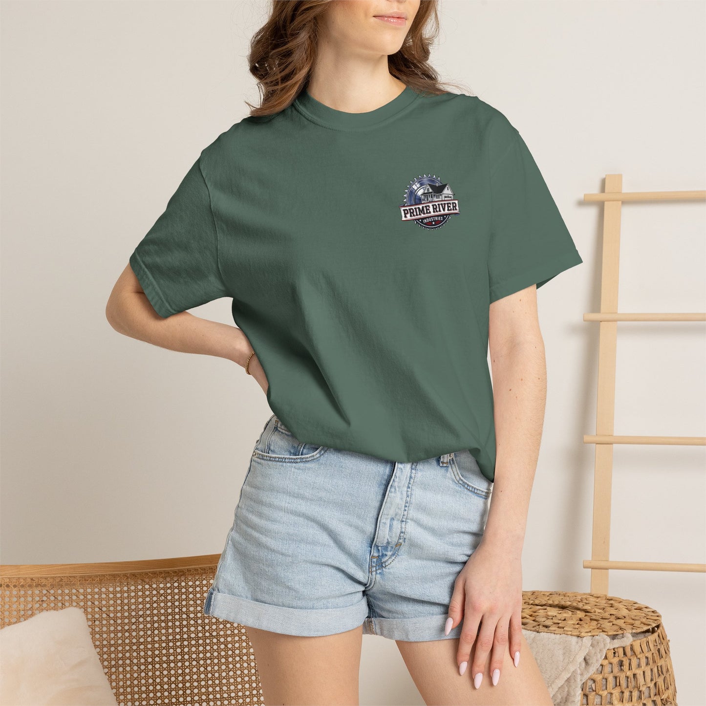 Prime River Industries T-shirt — Rustic Workshop Logo Tee