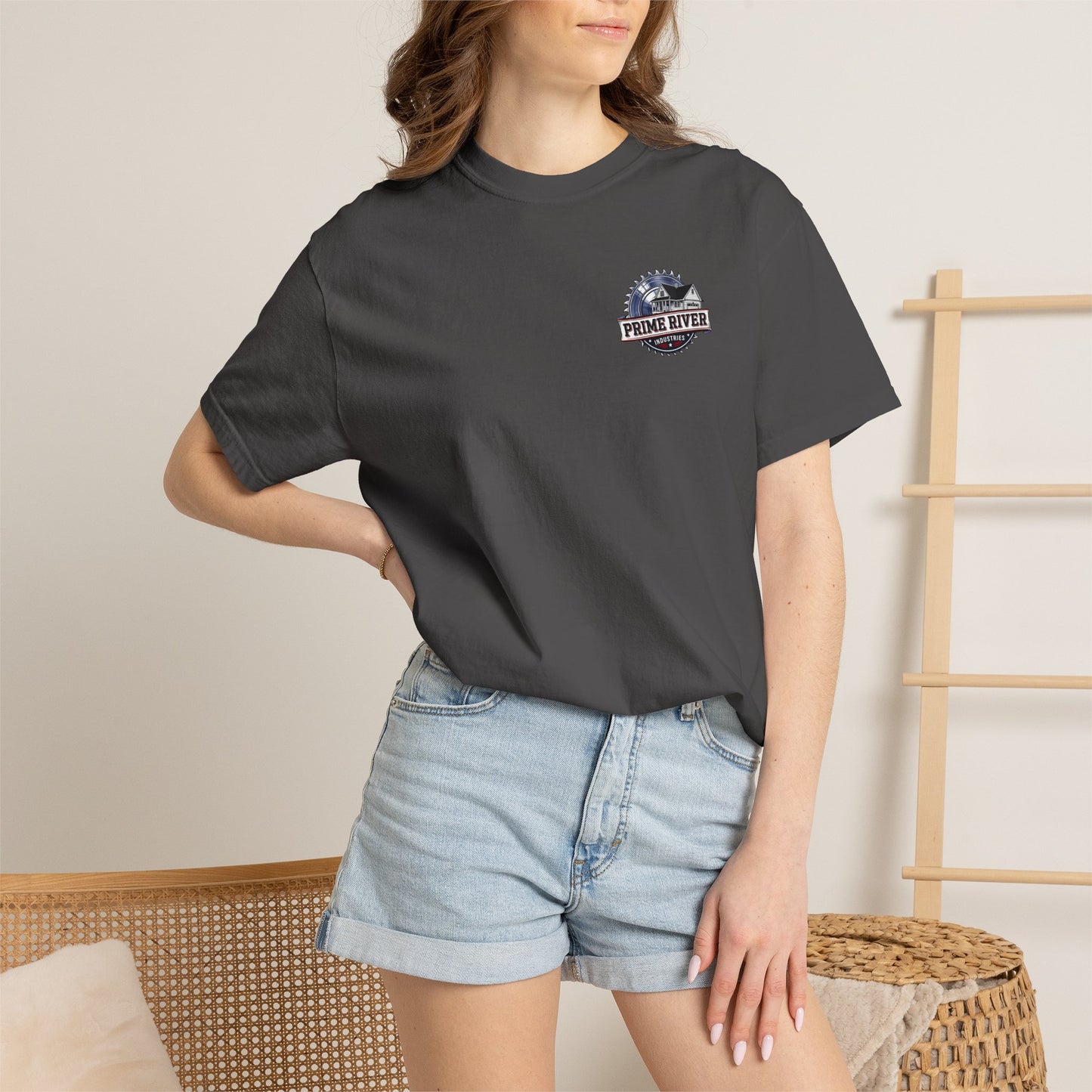 Prime River Industries T-shirt — Rustic Workshop Logo Tee