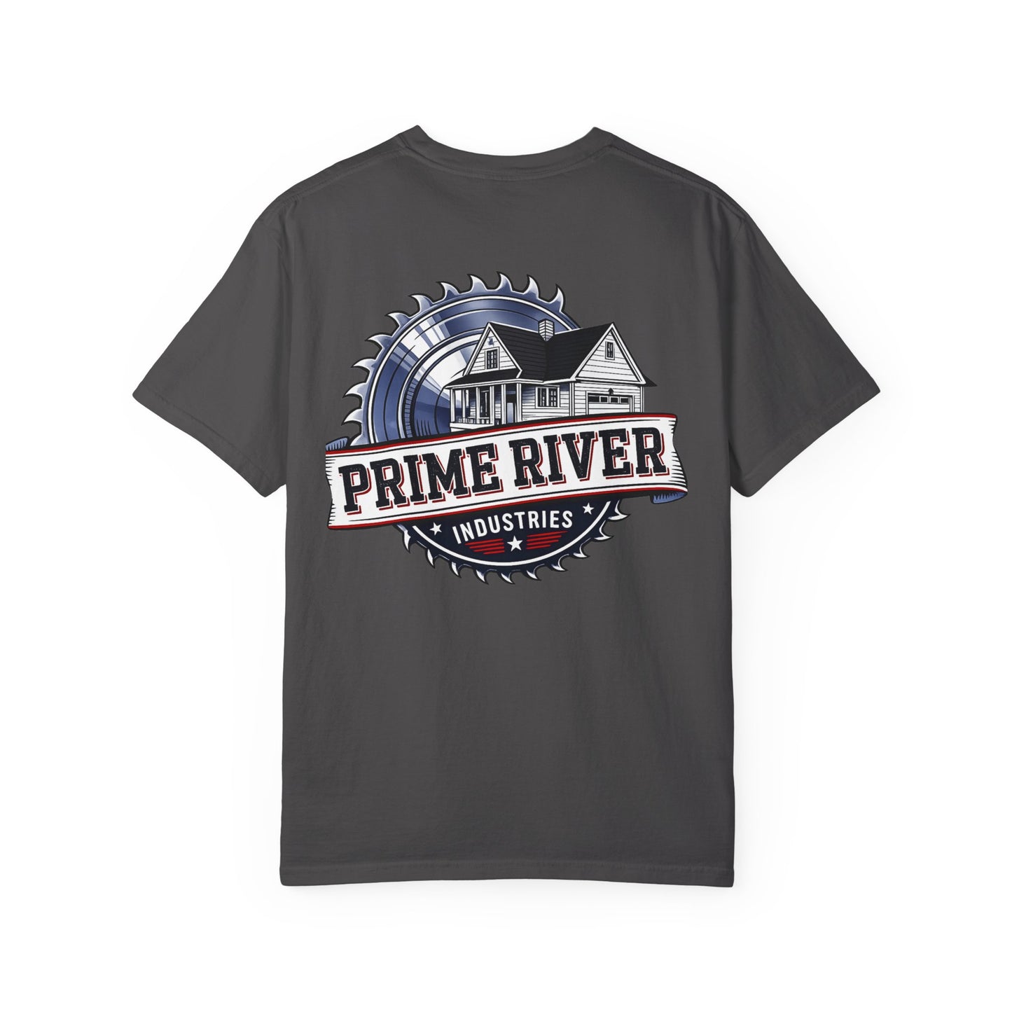 Prime River Industries T-shirt — Rustic Workshop Logo Tee
