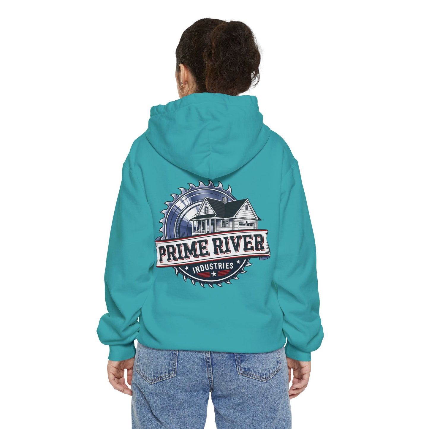 Prime River Industries Hoodie — Vintage Mill Logo Garment-Dyed Pullover