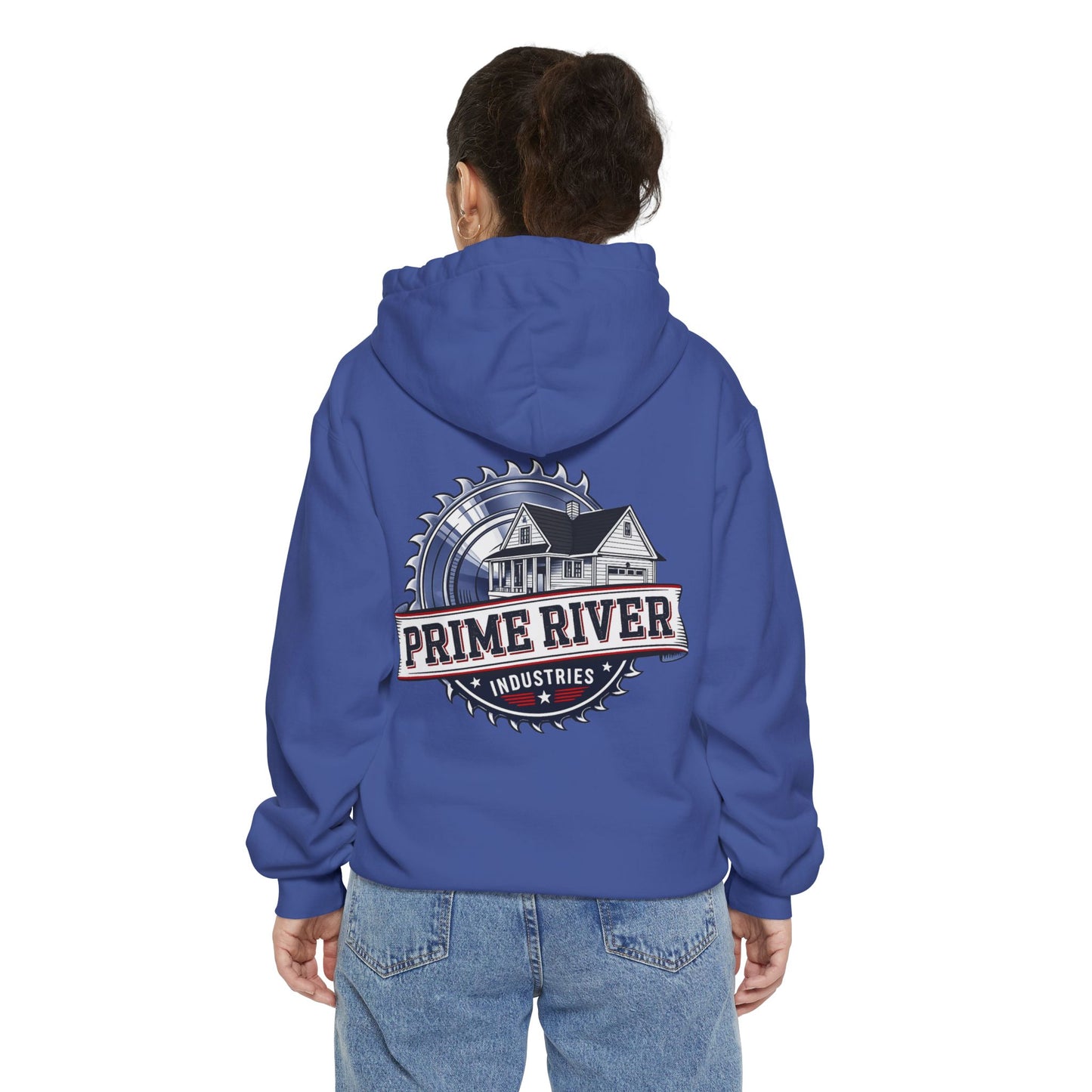 Prime River Industries Hoodie — Vintage Mill Logo Garment-Dyed Pullover