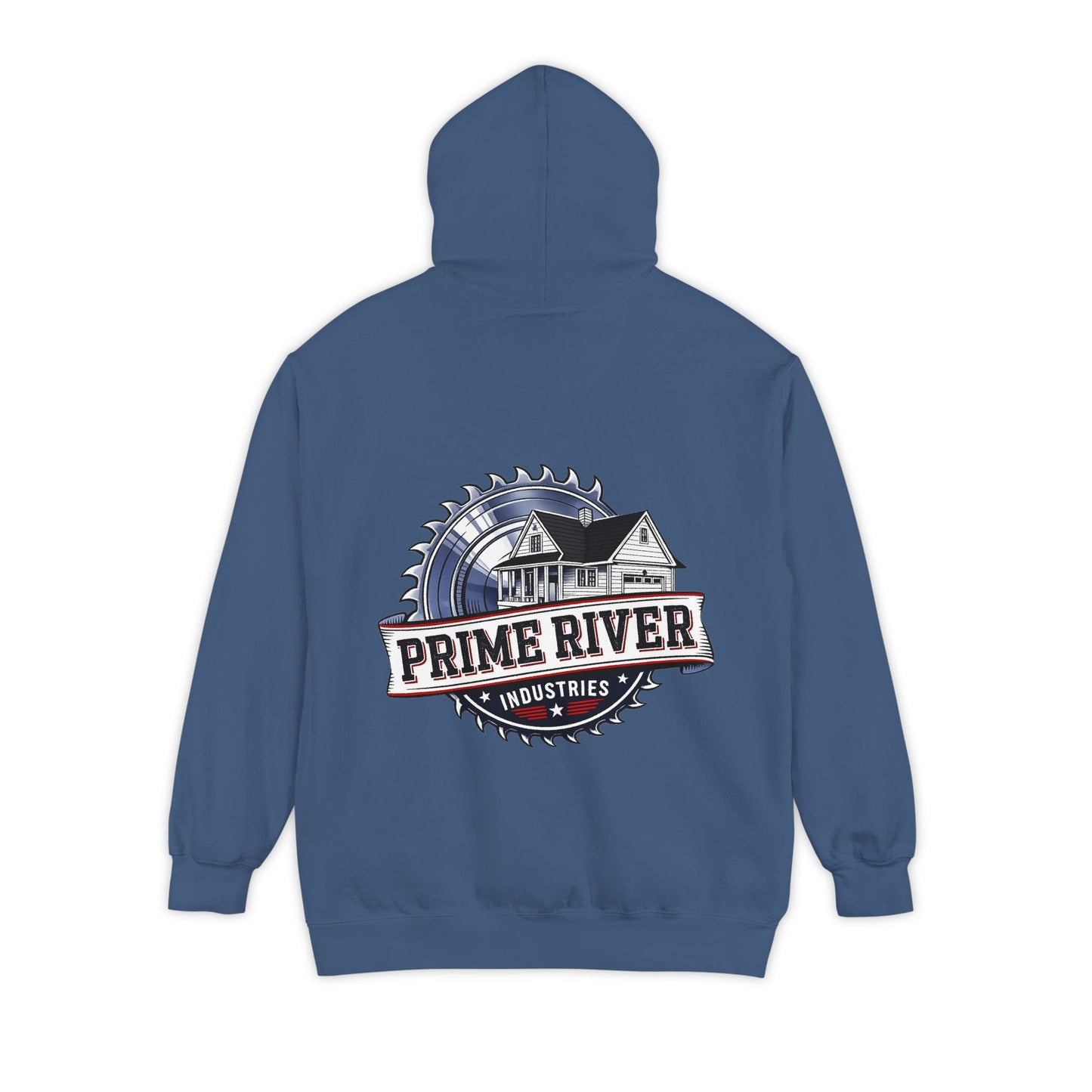 Prime River Industries Hoodie — Vintage Mill Logo Garment-Dyed Pullover