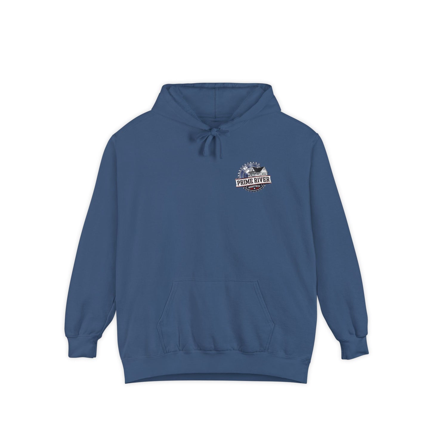 Prime River Industries Hoodie — Vintage Mill Logo Garment-Dyed Pullover