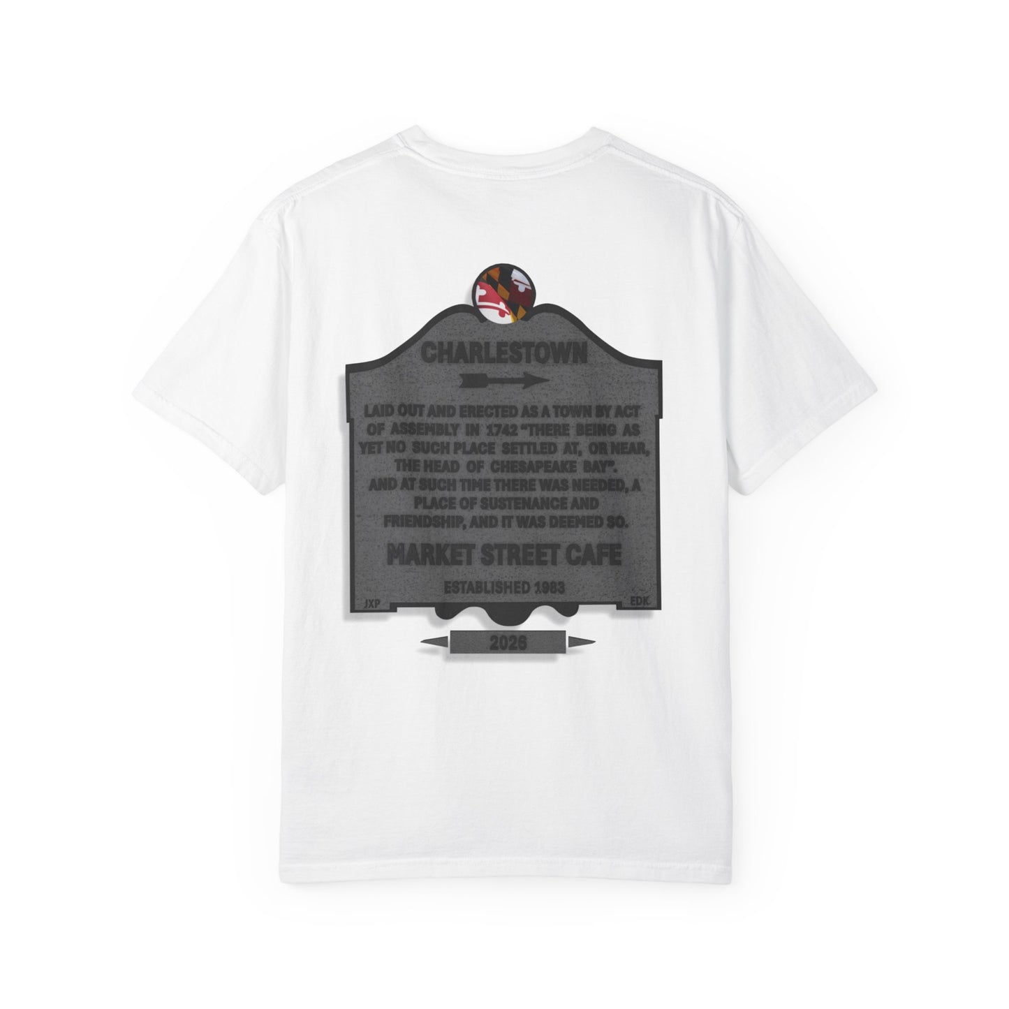 Charlestown Historical Marker T-Shirt — Market Street Café Retro Graphic Tee