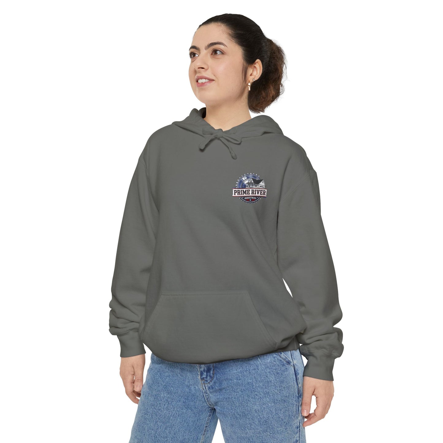 Prime River Industries Hoodie — Vintage Mill Logo Garment-Dyed Pullover