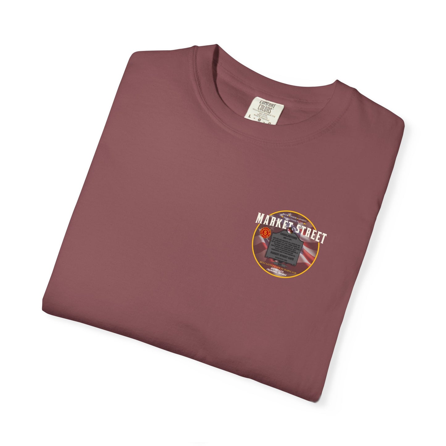 Charlestown Historical Marker T-Shirt — Market Street Café Retro Graphic Tee