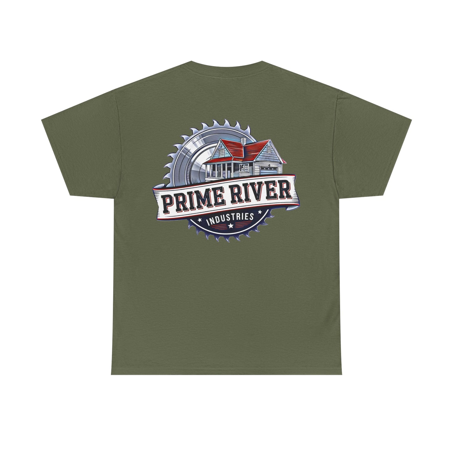 Prime River Industries Heavy Cotton Tee, Casual Unisex Shirt, Outdoor Apparel, Gift for Him, Graphic Tee, Vintage Style Tee