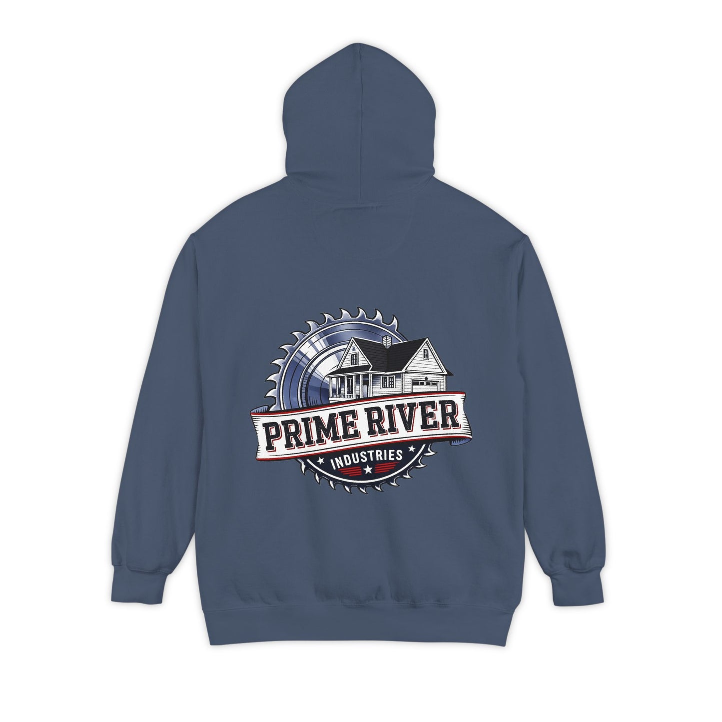 Prime River Industries Hoodie — Vintage Mill Logo Garment-Dyed Pullover
