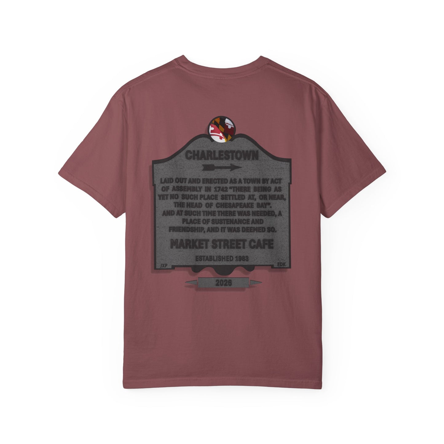 Charlestown Historical Marker T-Shirt — Market Street Café Retro Graphic Tee