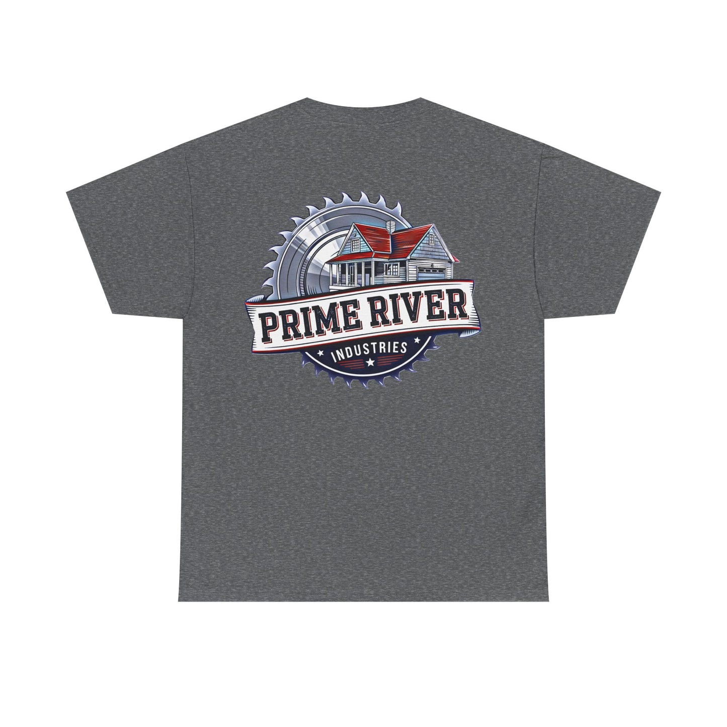 Prime River Industries Heavy Cotton Tee, Casual Unisex Shirt, Outdoor Apparel, Gift for Him, Graphic Tee, Vintage Style Tee