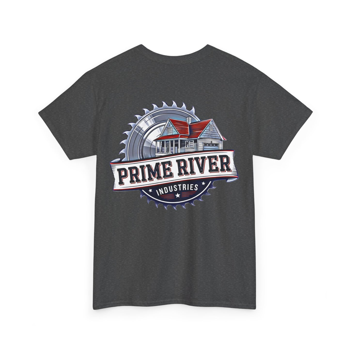 Prime River Industries Heavy Cotton Tee, Casual Unisex Shirt, Outdoor Apparel, Gift for Him, Graphic Tee, Vintage Style Tee