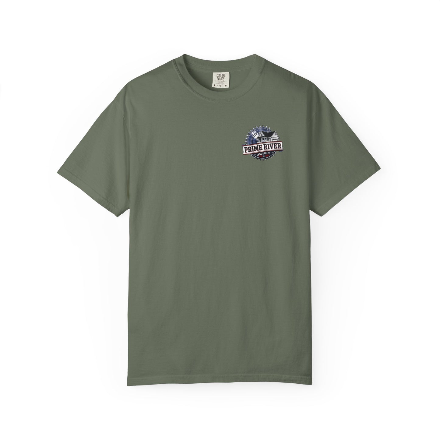 Prime River Industries T-shirt — Rustic Workshop Logo Tee