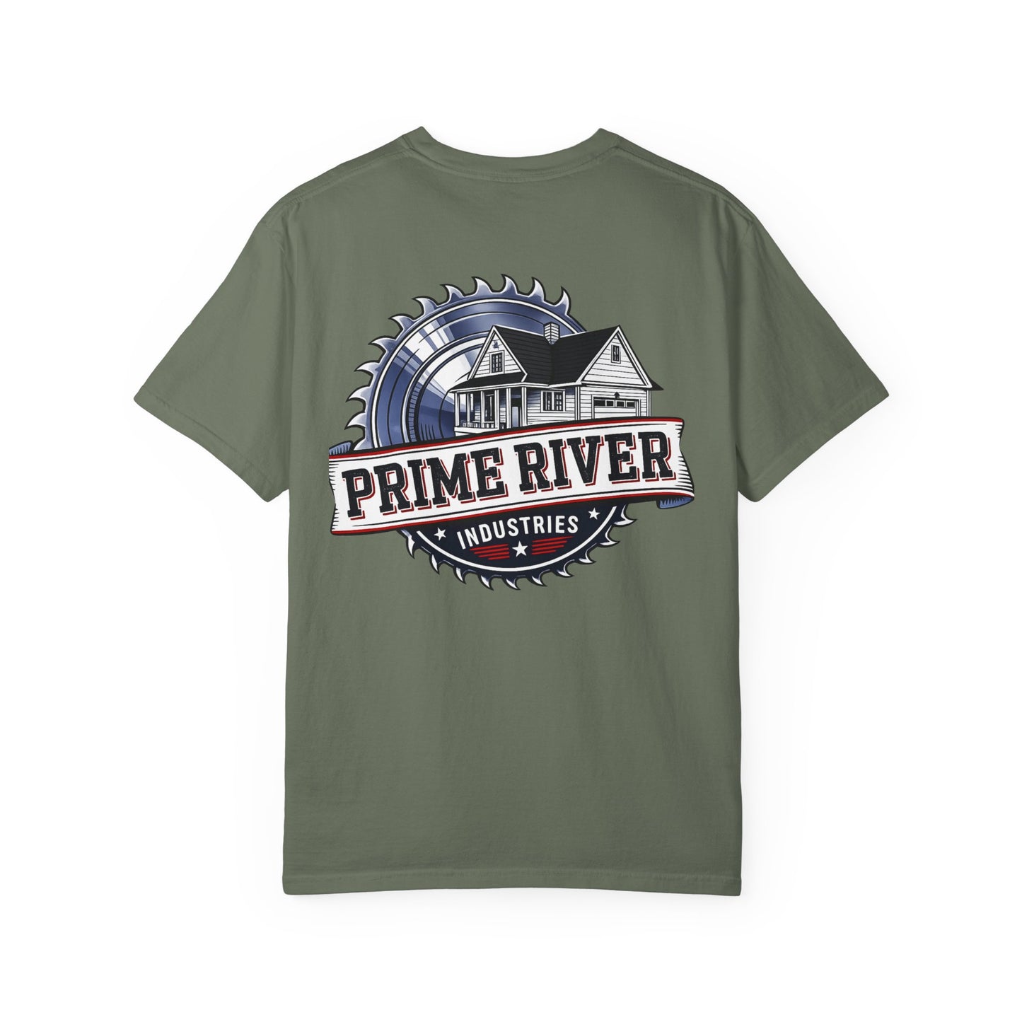 Prime River Industries T-shirt — Rustic Workshop Logo Tee