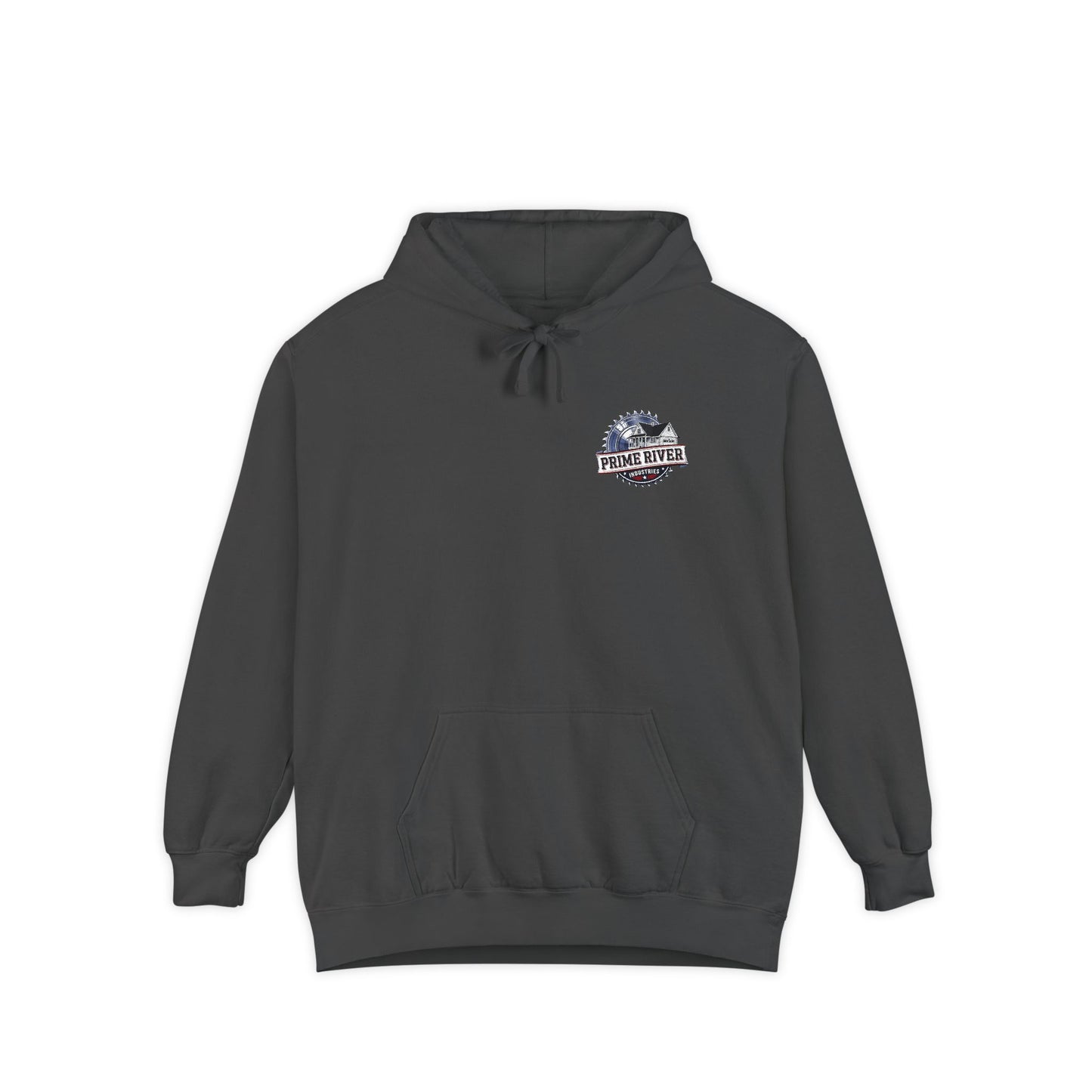 Prime River Industries Hoodie — Vintage Mill Logo Garment-Dyed Pullover