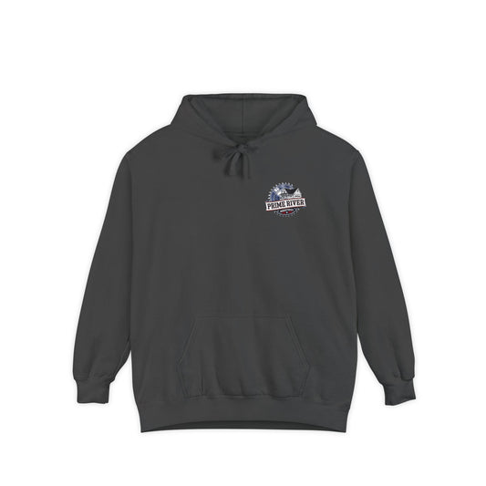 Prime River Industries Hoodie — Vintage Mill Logo Garment-Dyed Pullover