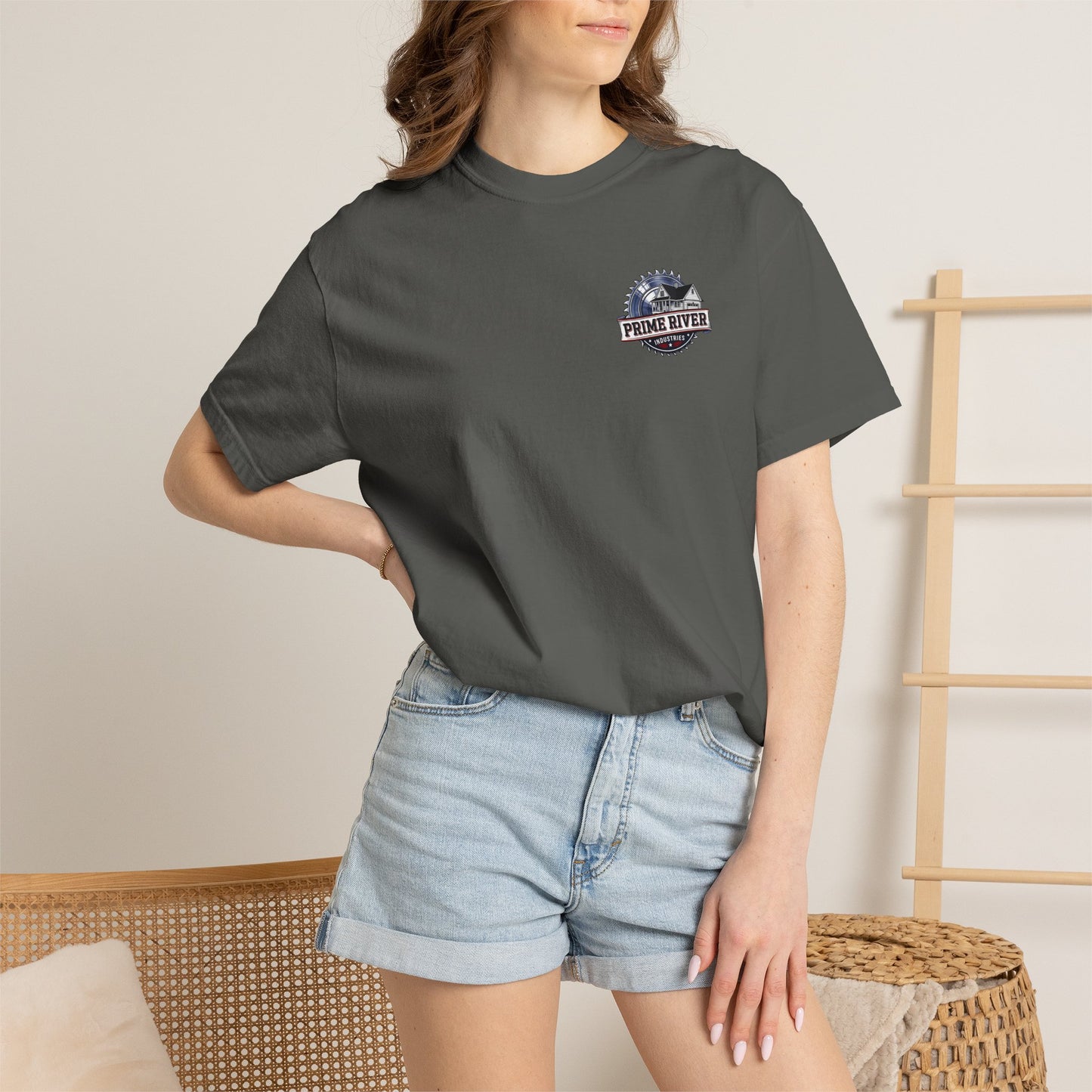 Prime River Industries T-shirt — Rustic Workshop Logo Tee